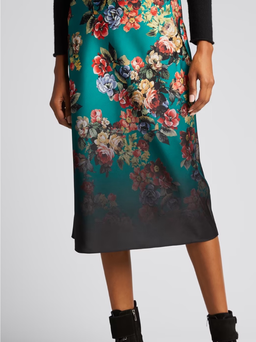 Alice + Olivia Sz. 4 Maeve Floral Print Slip Skirt - Picture 3 of 9
